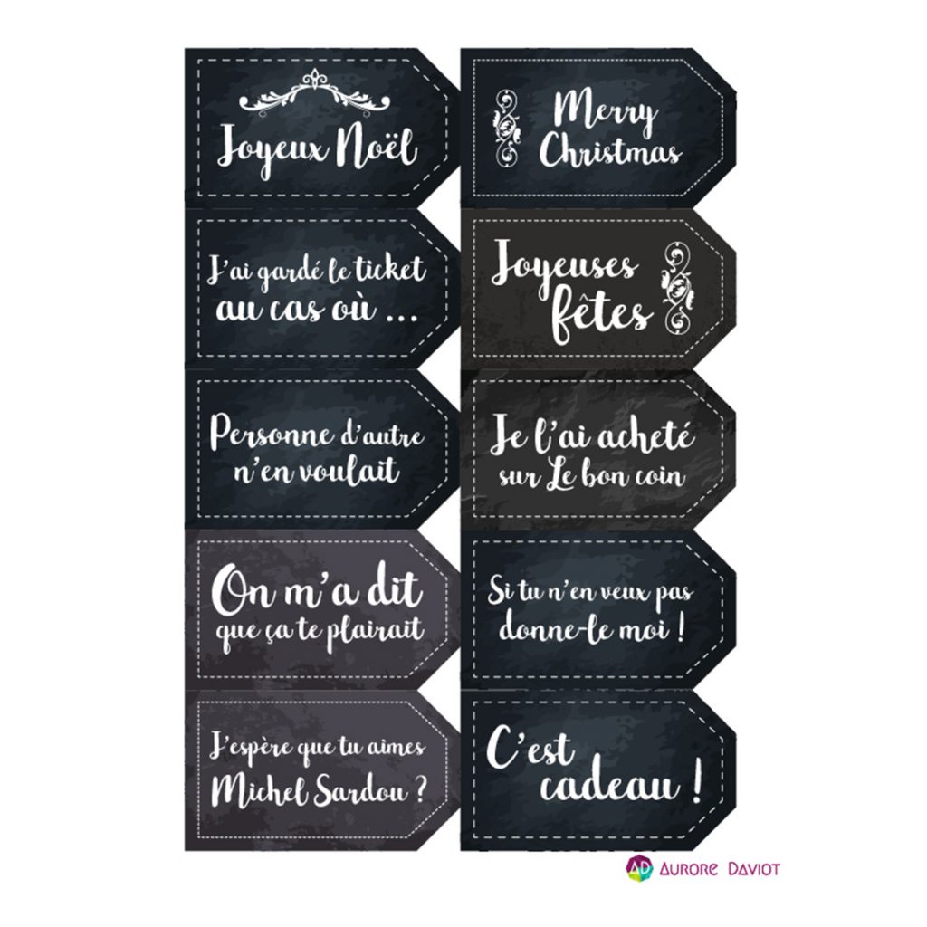 Etiquette décoratives Noel 2017
