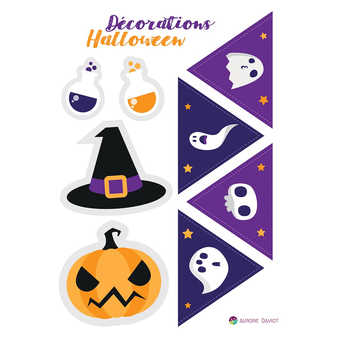 Fanions Décorations pour Halloween 2018