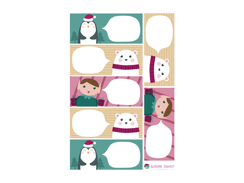 Etiquettes cadeau de Noël 2019